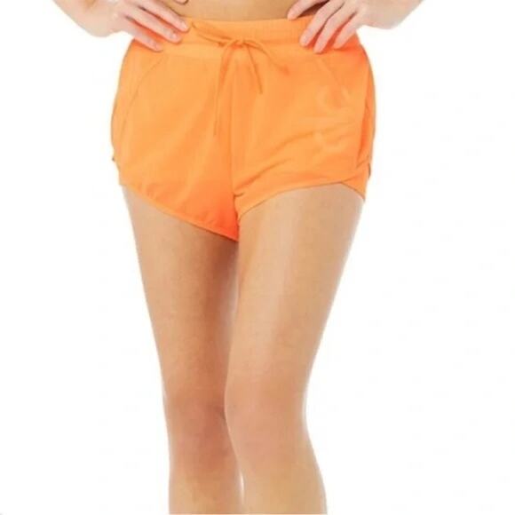 Alo Yoga Ambience Graphic Shorts Neon Orange Apricot Small Limited Edition Small - Picture 1 of 5